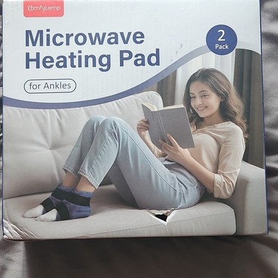 Comfytemp Microwave Heating Pad for Ankles 2 Pack Blue Black Moist Heat Washable