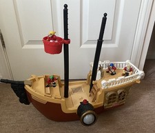Fisher Price 1994 Vintage Pirate Ship Playset with Figures