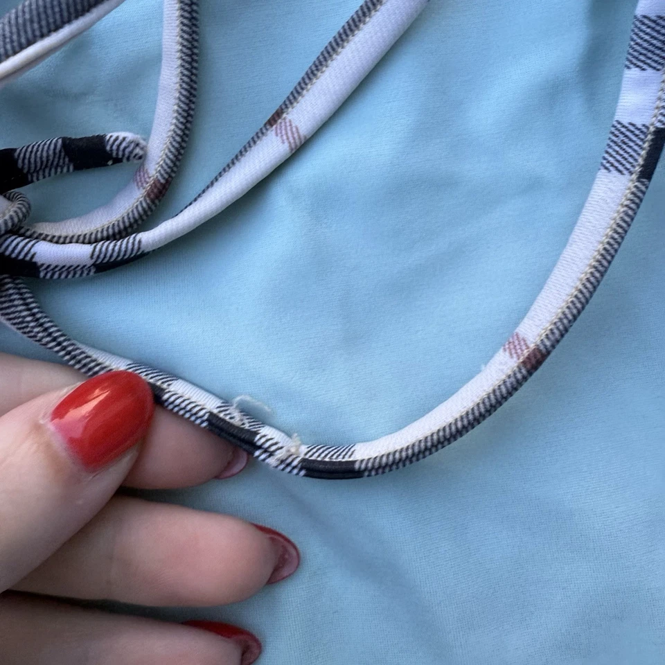 Burberry купальный костюм саронг надежном юбка размер M синий Nova чек винтажный Y2K плавать прикрыть - Изображение 4 из 4