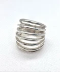 VINTAGE Solid Sterling Silver 925 Split Band Ring Size 5