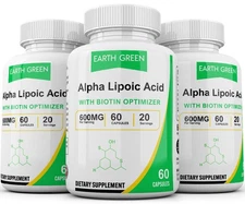 Alpha Lipoic Acid 600mg 180 Capsules with Biotin Optimizer