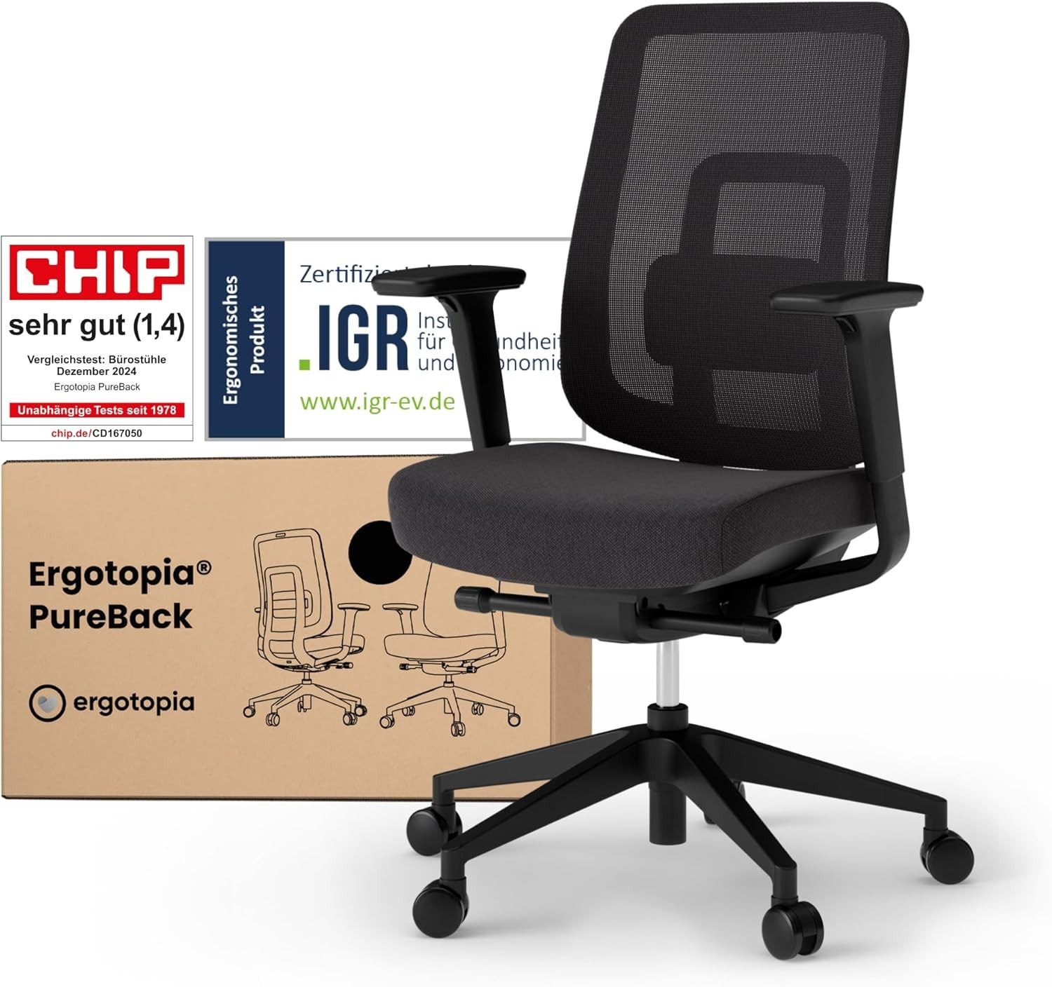 Ergotopia PureBack ergonomischer Bürostuhl Schreibtischstuhl ergonomisch B-Ware
