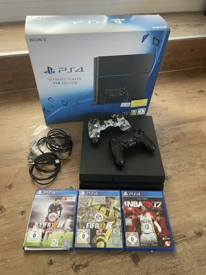 Sony PlayStation 4 -  1TB Spielkonsole - Schwarz - CUH-1216B inkl. 3 Spiele