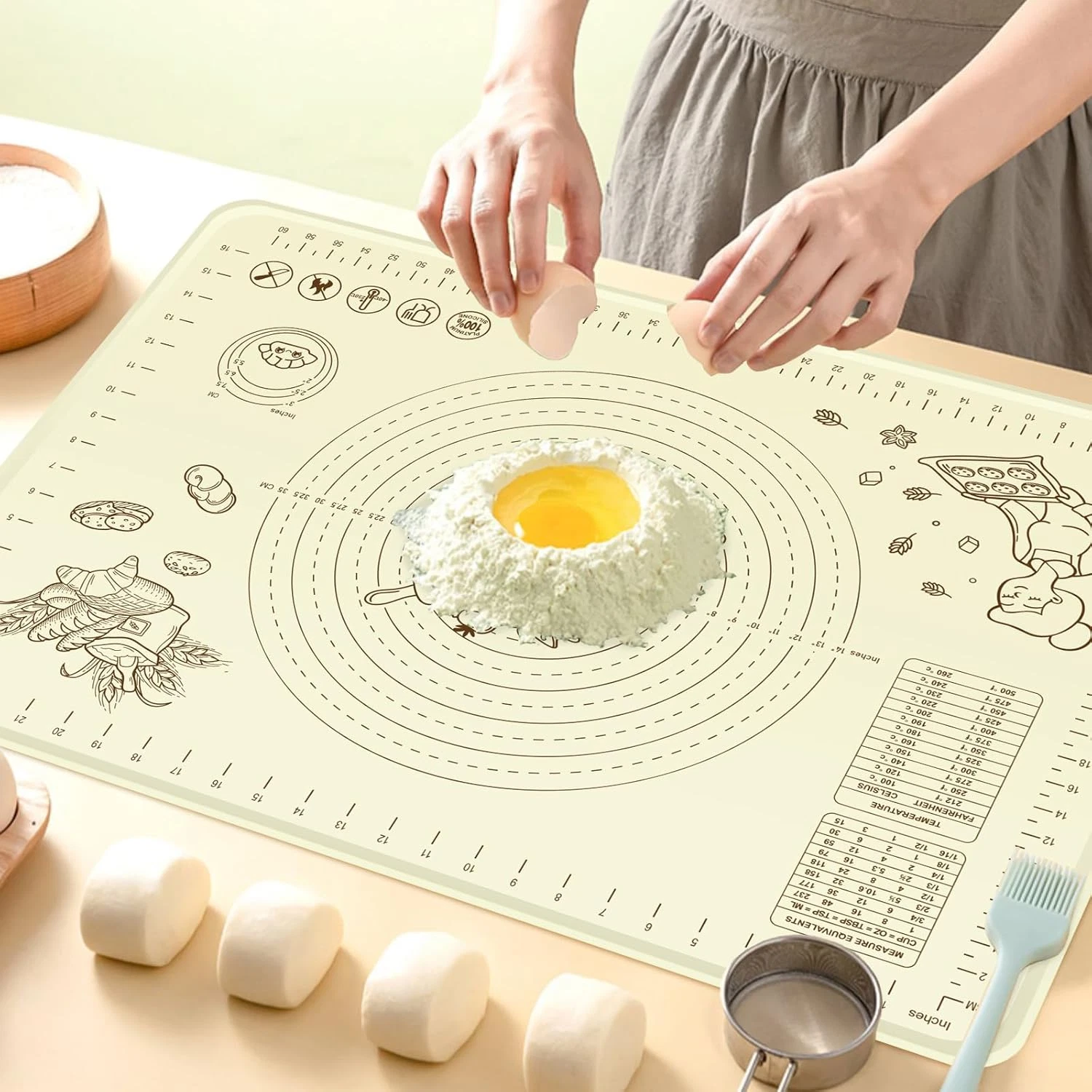 Silicone Baking Mat 28" X 20" Non-Stick Pastry Dough Rolling
Opens in a new window or tab