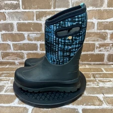 Bogs Neo Classic Tie Dye Blue Black Waterproof Winter Boots Kids Youth Size 4