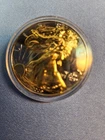 2009 American Silver Eagle 1oz .999 Fine Silver 24K Gold Gilded Walking Liberty