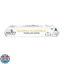 Happy Little Camper Natural Flushable Wipes - Hypoallergenic and Chlorine-Fre