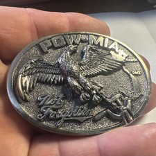 VINTAGE Old Pow Mia Not Forgotten Belt Buckle Fast Free Shipping