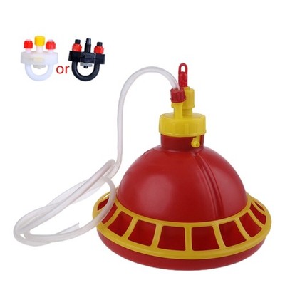 Round Chicken Drinking Fountain Device Hanging Cup Waterer Bowl Poultry Drinker