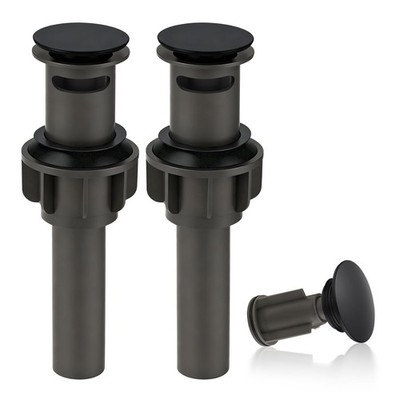 ARCORA Bathroom Sink Drain with Overflow 2 Pack, Matte Black Pop Black-2 Pack 