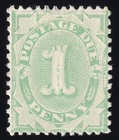 ACSC D57Aab - 1907 Light Green 1d Postage Due Stamp MH SG D54 - C56