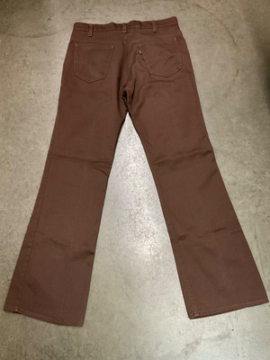 Vtg 1960s / 70s Brown Levi s Sta-Prest Pants W/ Black & Gold Tab, Size 34 Waist