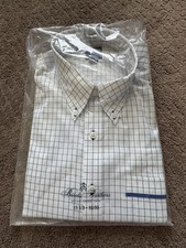 Brooks Brothers United Men s Blue Plaid Long Sleeve ButtonUp Shirt Sz 15.5 32/33