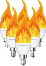 Flickering Light Bulbs, 3 Modes LED Flicker Effect Light Bulb, E12 Base Flame Li