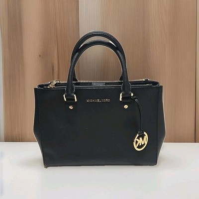 Michael Kors Black Leather Medium Sutton Tote