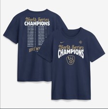HOT Men's Milwaukee Brewers Navy 2026 World Series Champions Roster T-Shirt