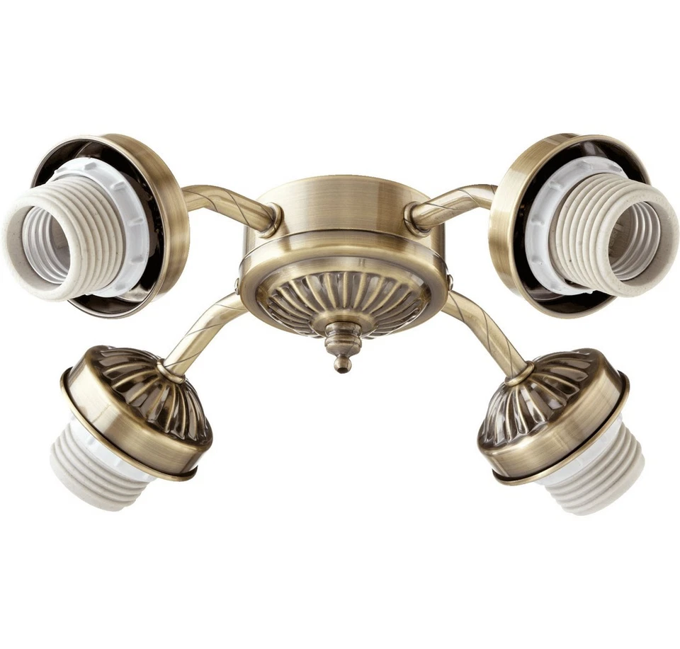 Quorum 2444-804 Kit 10" 4-Light Ceiling Fan Light Kit in Antique Brass - Image 2 of 2