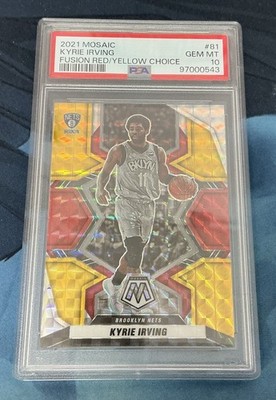 2021 MOSAIC #81 KYRIE IRVING Fusion Red/ Yellow Choice PSA Gem MT 10 11/88