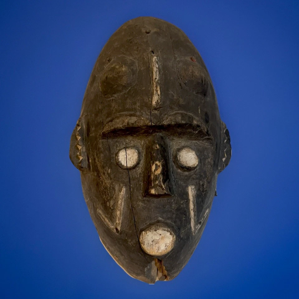 Máscara "Diablo" Tallada Tribu Grebo África Antigua Etnográfica RARA Foto 3 de 4