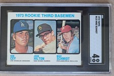 1973 Topps - High Number Mike Schmidt, Ron Cey, John Hilton #615 RC SGC 4