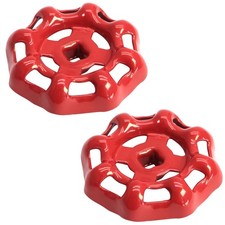 Hordion 2Pcs Outside Faucet Handle Round Wheel Handles, 6mm 6mm, red, Red