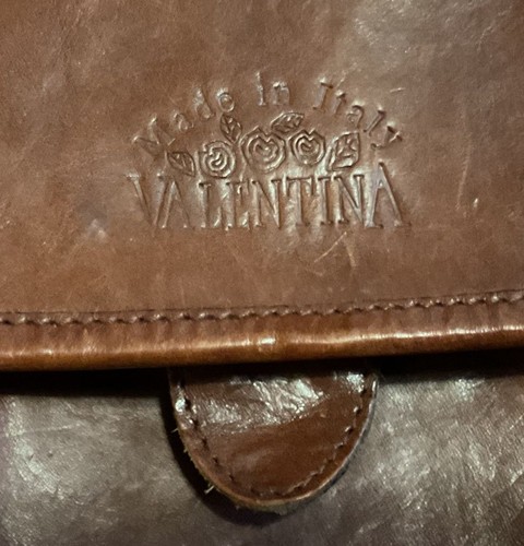 Vintage Valentina Italian Leather Shoulder Crossbody Bag Purse Adjustable Strap, $29.95 - Photo 2