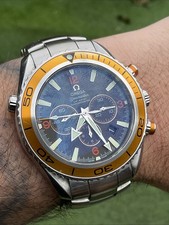 Omega Seamaster Planet Ocean Chronograph Co-axial Orange MENS Watch Stainless St
