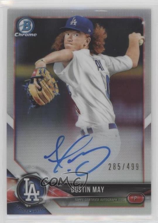 2018 Bowman Chrome Prospect Refractor 285/499 Dustin May #BCPA-DM Auto 0fa7