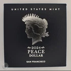 2024-S $1 Proof Peace Silver Dollar w/ Box, OGP &COA -E414