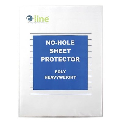 C-Line Top Loading Heavyweight Poly No-Hole Sheet Protectors 8.5''x11'', 25/Box
