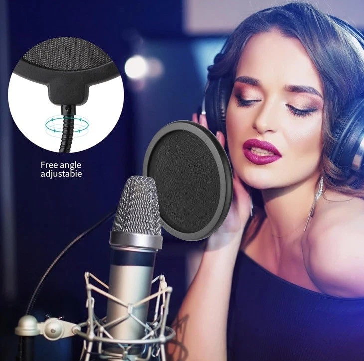 Filtro de micrófono profesional / Pop Shield - 360° flexible y doble capas NUEVO Foto 4 de 4