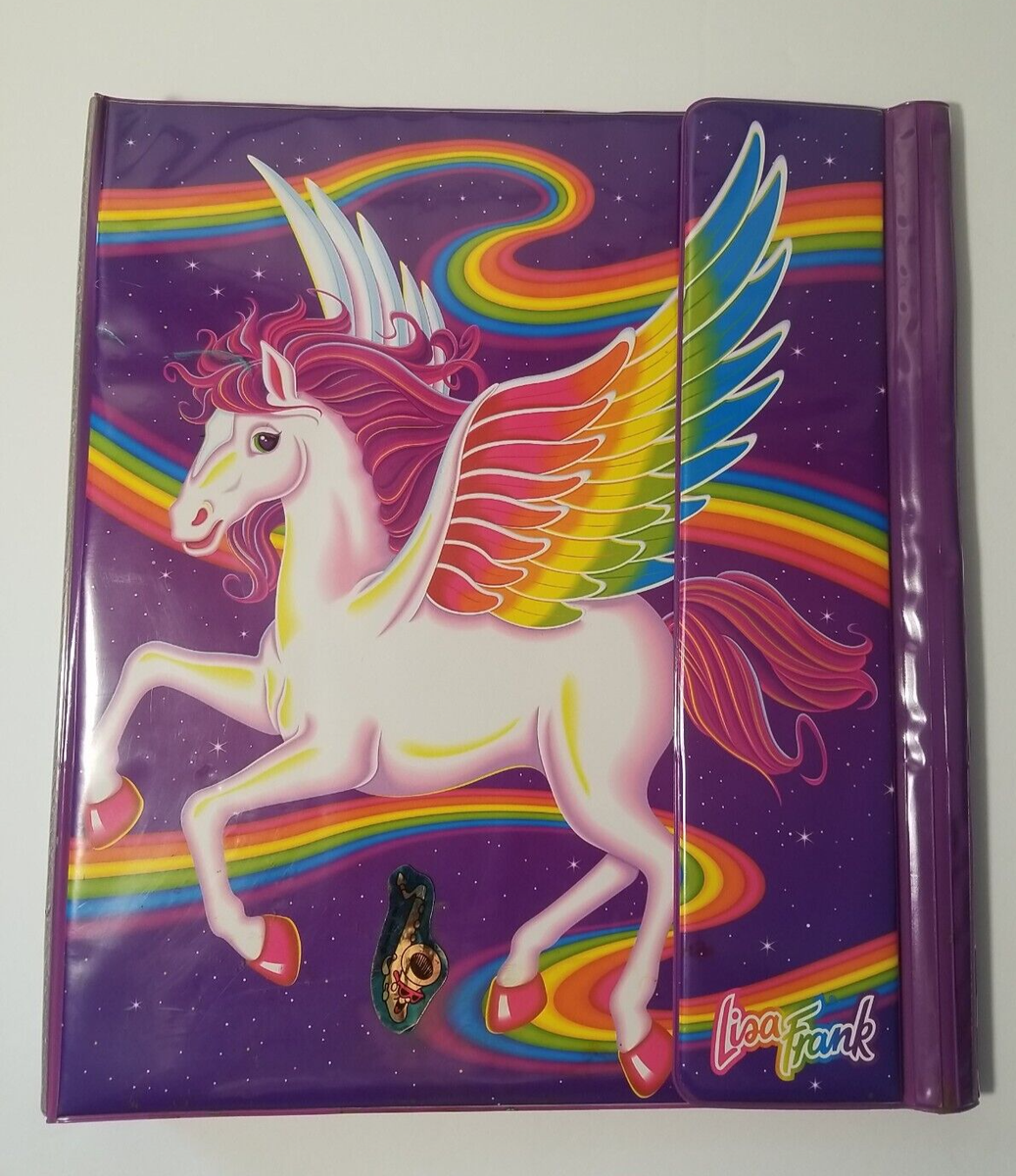 Lisa Frank Skye Pegasus Tri-Fold Binder #P965 Original Sticker