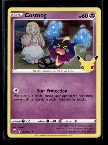 Pokemon Cosmog 13/25 Celebrations Holo Rare 5 Card Lot