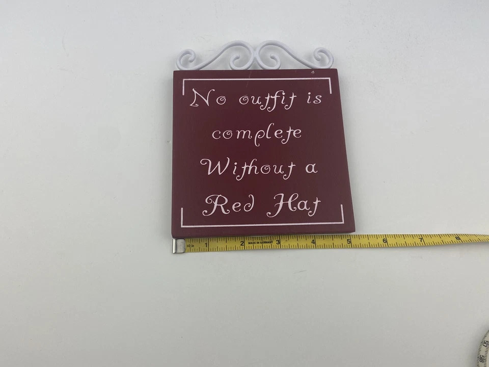 Bouquet And Company No Outfit Is Complete Without A Red Hat Plaque Wall Hanging - Image 4 of 4