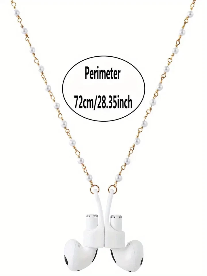 Correa Anti Pérdida Inalámbrica Auriculares Conector Magnético Perla Collar Cordón Foto 2 de 4