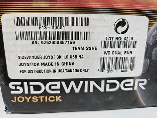 Microsoft Sidewinder 1.0 Joystick USB cablato per PC - Nuovo sigillato - Foto 7 di 9