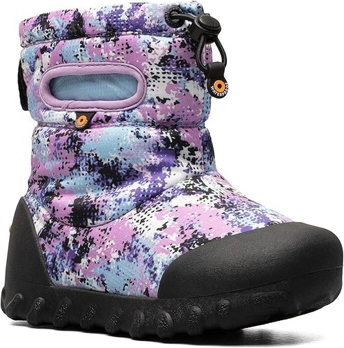 Bogs B-Moc Snow 73088K-540 Boots Kids 5 Purple Textured Camo Waterproof KHD672 - 第 1/14 張圖片