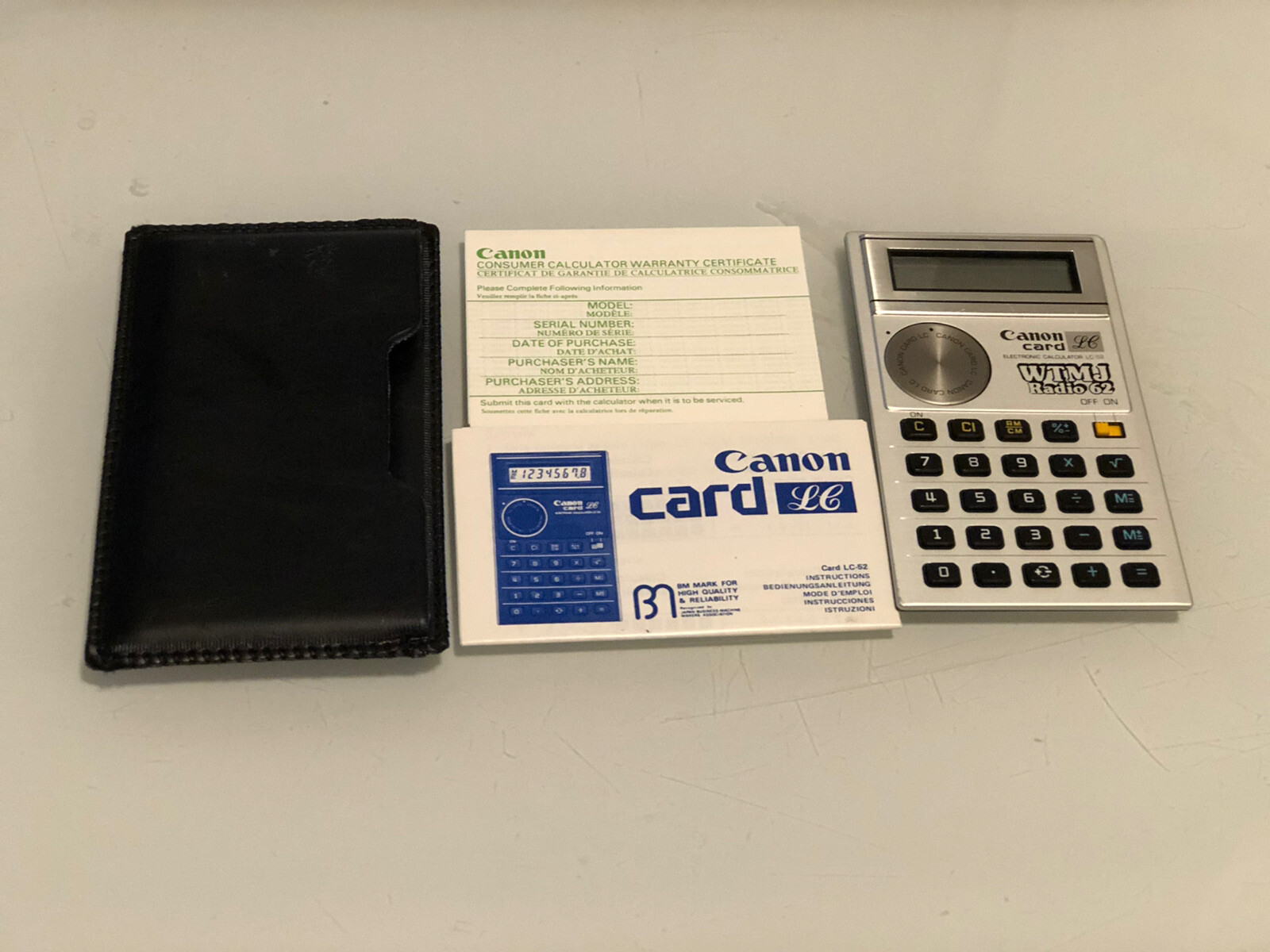 Canon Calculator Card LC-52 With Instructions Slip Cover Vintage Pocket LC52-image