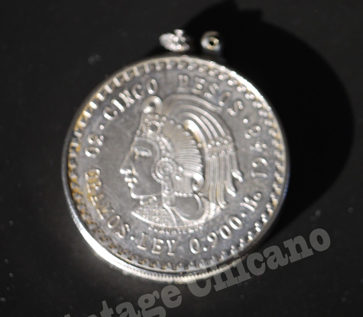 1948 Mexico Aztec Chieftain Cuauhtemoc Silver Cinco Pesos Coin