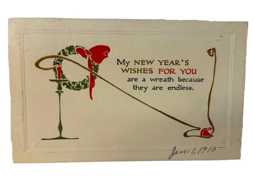 Lot of 4 Vintage 1900’s Christmas and Happy New Year Postcards - Picture 7 of 8
