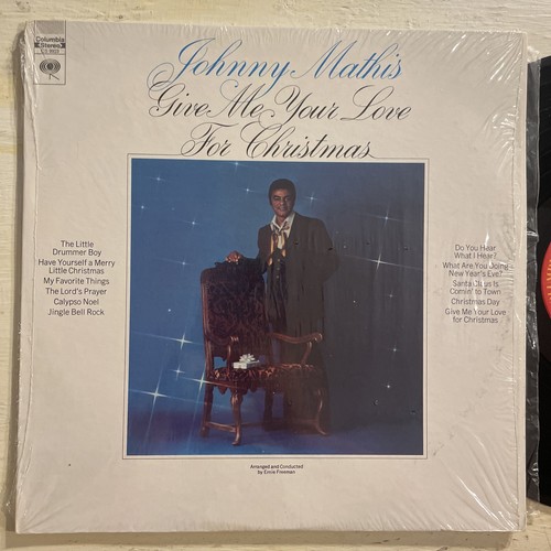 Johnny Mathis Give Me Your Love For Christmas LP Columbia + Shrink Holiday EX!!! - Picture 2 of 4