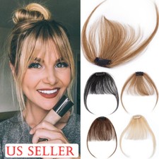 Cheap 100 Real Remy Human Hair Extensions Clip in Air Bangs Thin Wispy Fringe W