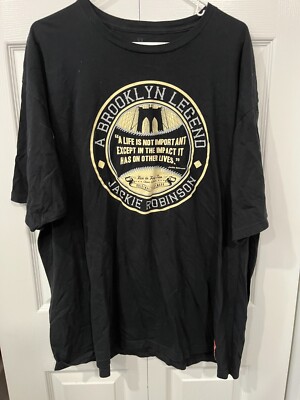 Jackie Robinson Brooklyn Legend Black T Shirt 3XL- Excellent Condition