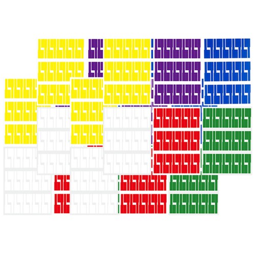 24 Sheets Colored Cable Labels Electrical Wire Tag P-shaped Tags