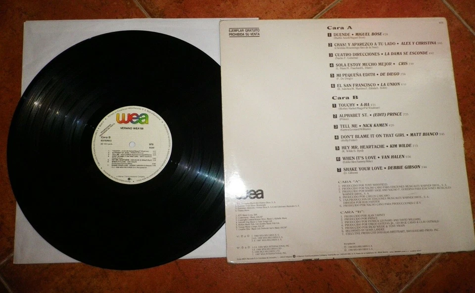 PRINCE Alphabet St A-HA Touchy KIM WILDE VAN HALEN RARE SPANISH PROMO LP VINYL  - Image 2 of 3