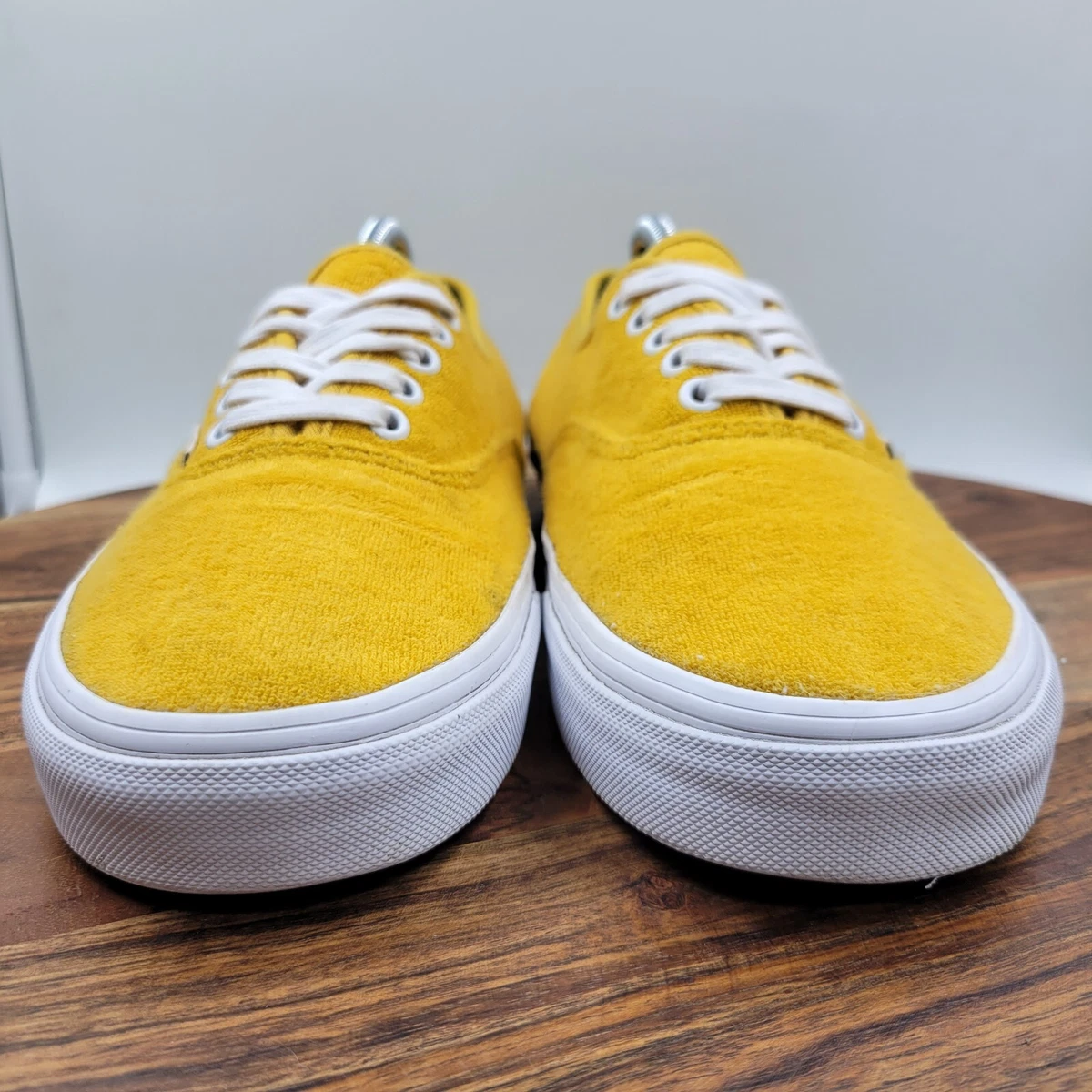 Vans Authentic Shoes Women s 11 Mustard Yellow Terry Cloth Low Skate Sneakers