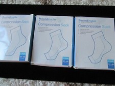 3 NIB Mindinsole L / XL 37-40 EU Sz Black Open Toe Compression Sock / Massaging