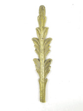 6 FREGI A FORMA DI FOGLIA IN BRONZO DORATO PER MOBILI ANTICHI DECORO CH28