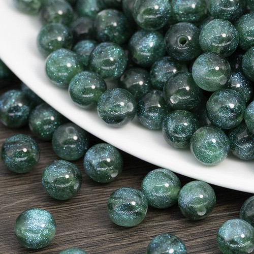 Starry Sky Sparkling Resin Round Beads Acrylic DIY Necklace Bracelet Accessories - Picture 29 of 40