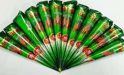 12 Neha Temporary Tattoo Mehandi Herbal Henna Cones Body Art Kit